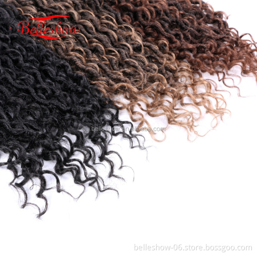 Hot sell Hot Sell New 18inch 24 strands double pack curly faux locs crochet hair goddess locs Crochet Hair River Faux Locs